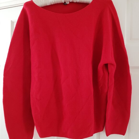 Fab red textured Uniqlo cotton sweater - Picture 1 of 3
